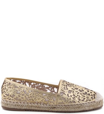 Espadrille Recortes Laser Ouro