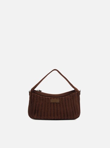Bolsa Tiracolo Crochê Marrom Pequena