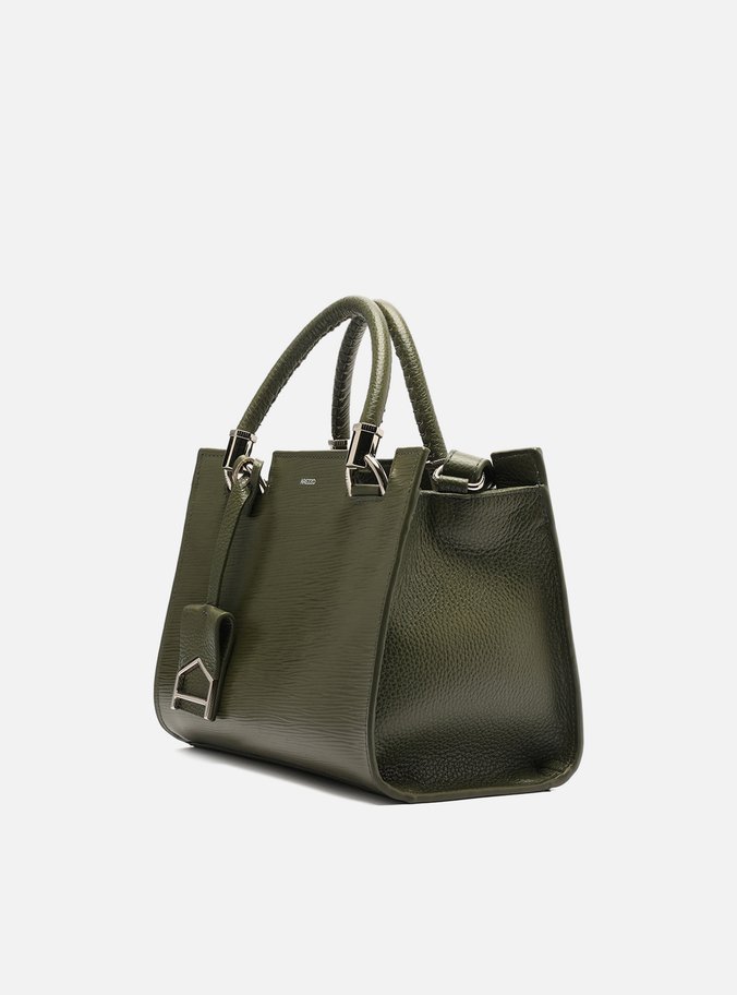 Bolsa Tote Verde Couro Abraccio Média