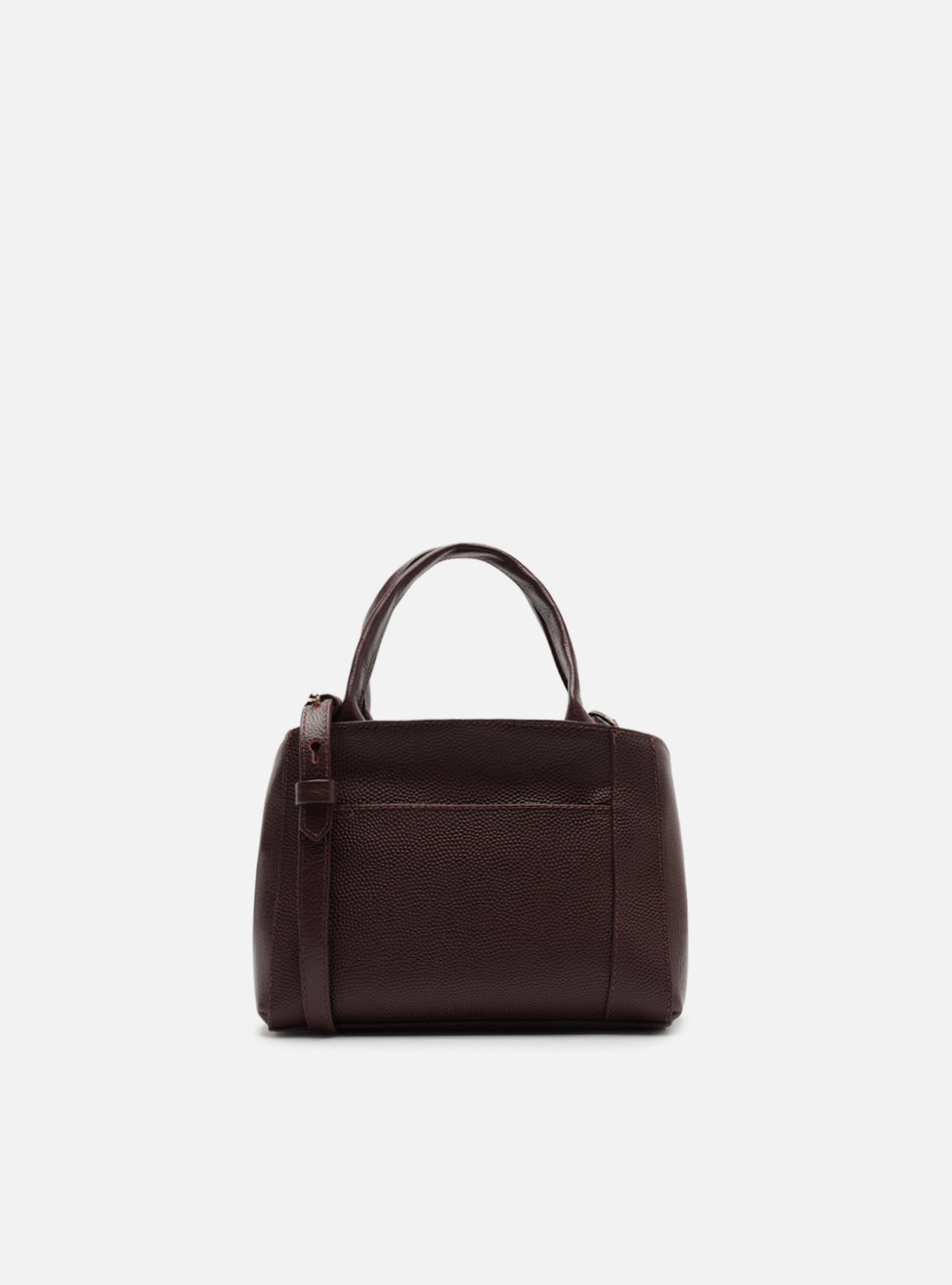 Bolsa Tote Bordô Couro Bella Pequena — foto 3