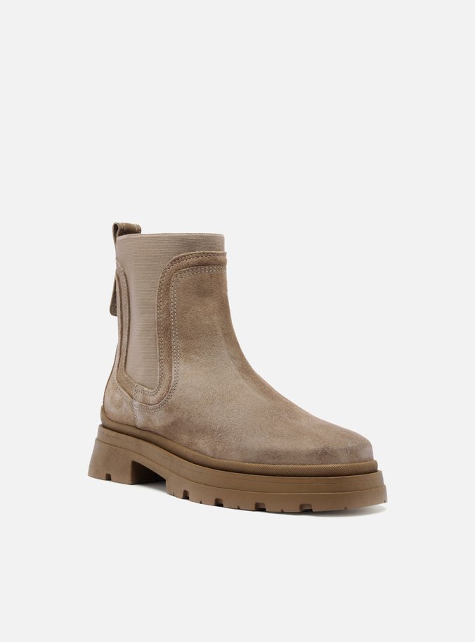 Bota Nude Cano Curto Tratorada Elástico