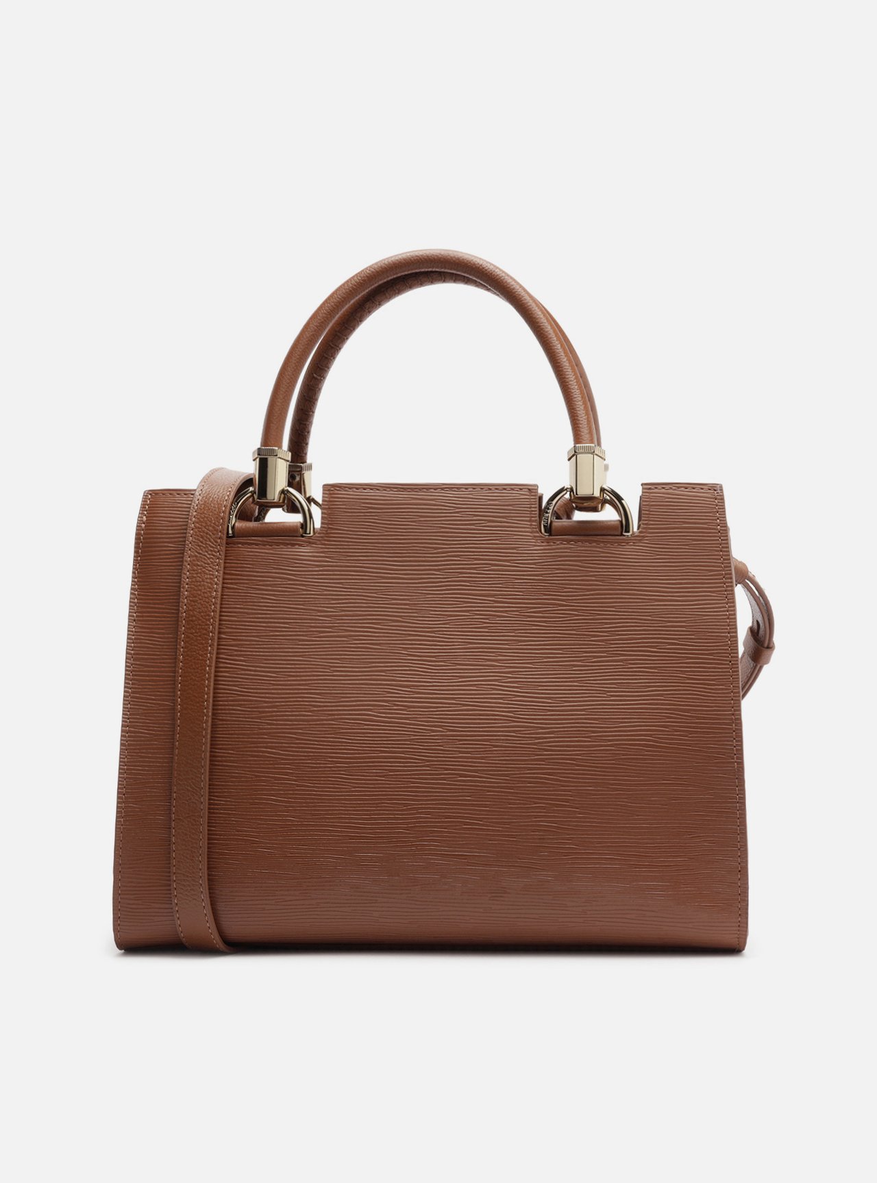 Bolsa Tote Marrom Couro Abraccio Grande — foto 3