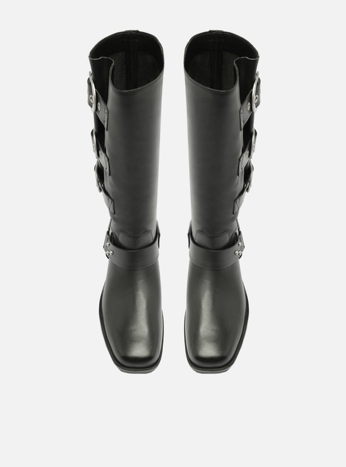Bota Preta Couro Cano Médio Montaria West