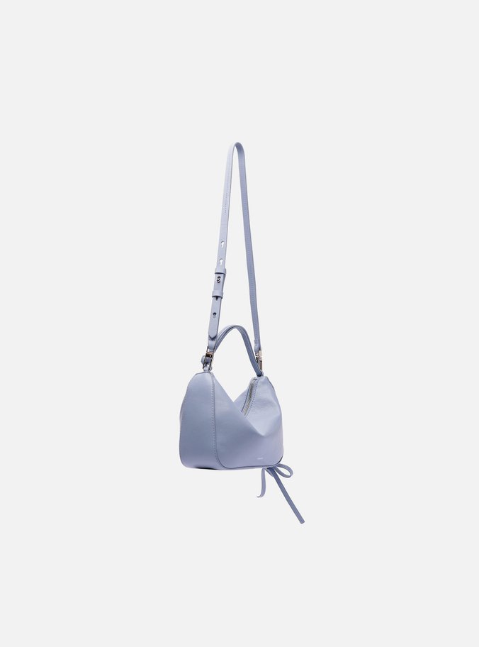 Bolsa Tiracolo Azul Couro Pequena Alças Mix