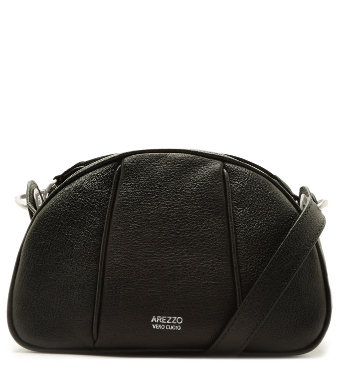 Bolsa Tiracolo Couro Selena Média Preta