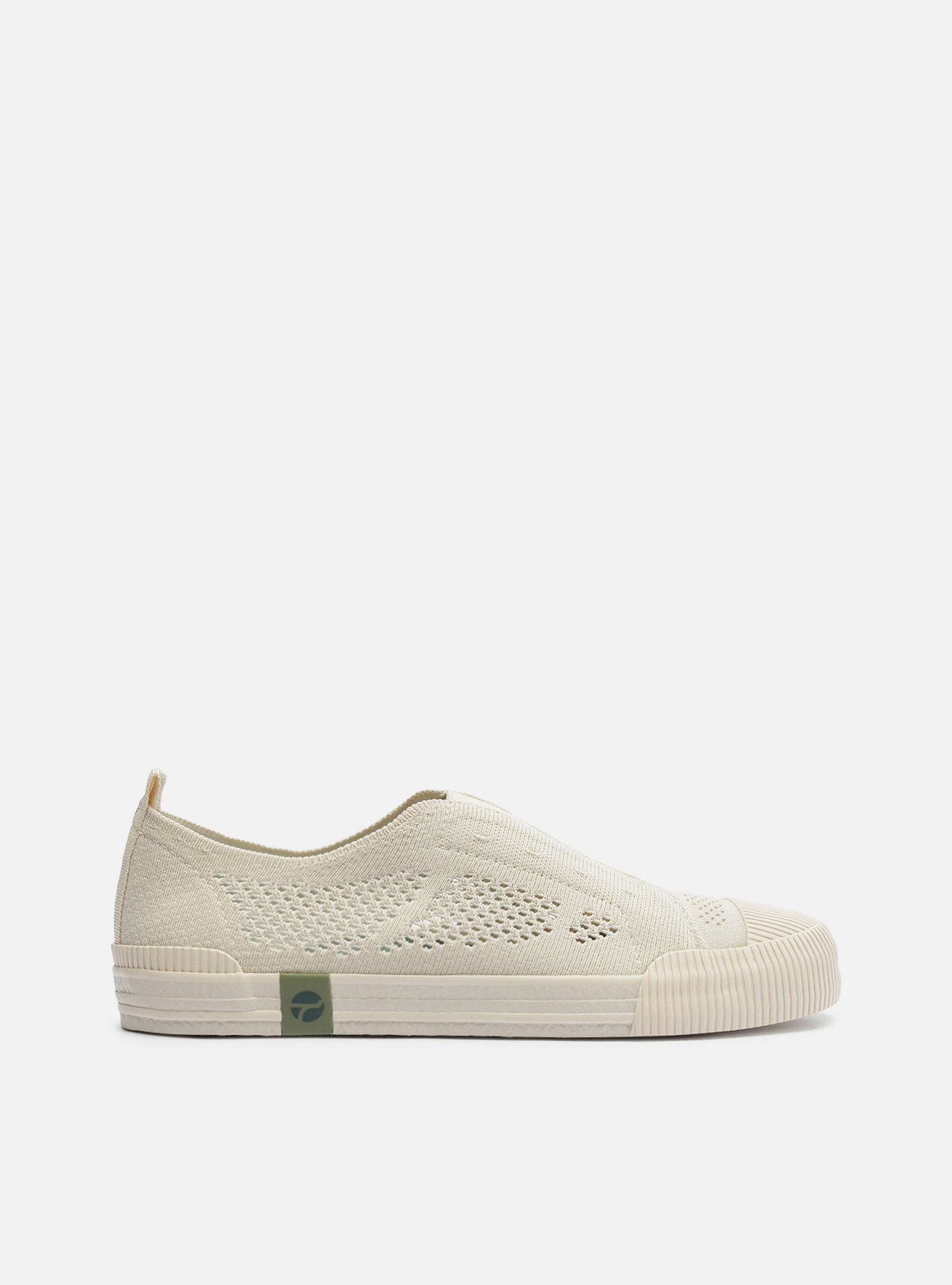 Tênis Slip On Branco Knit Elástico Alme — foto 1