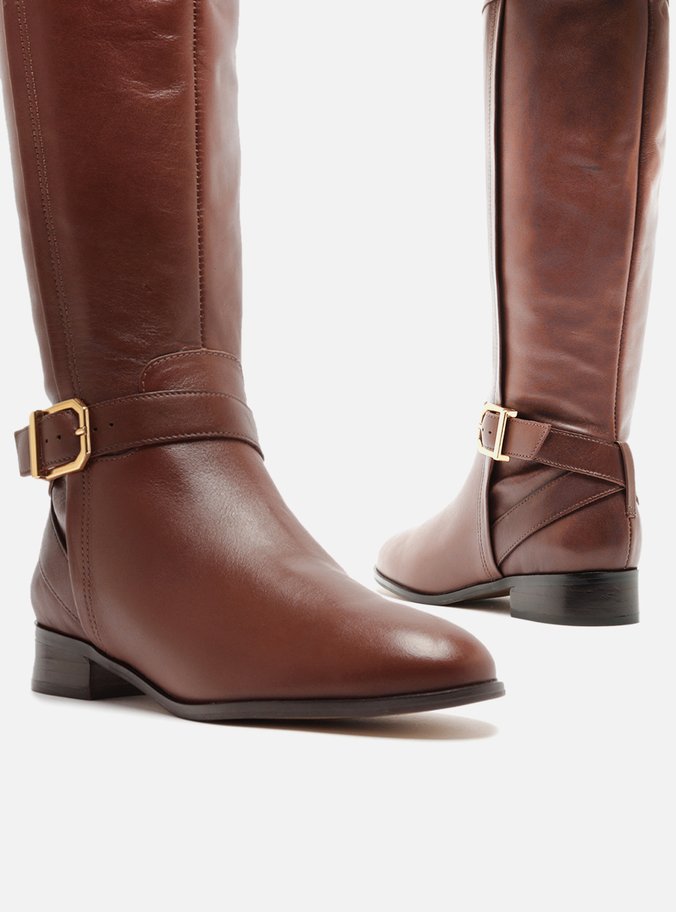 Bota Marrom Couro Cano Longo Montaria Savannah