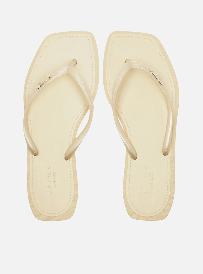 Chinelo de Dedo Branco Cintilante Square Brizza