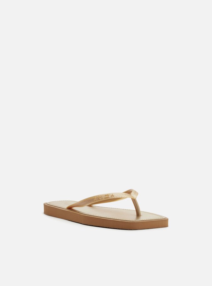 Chinelo Metalizado Bico Quadrado Brizza