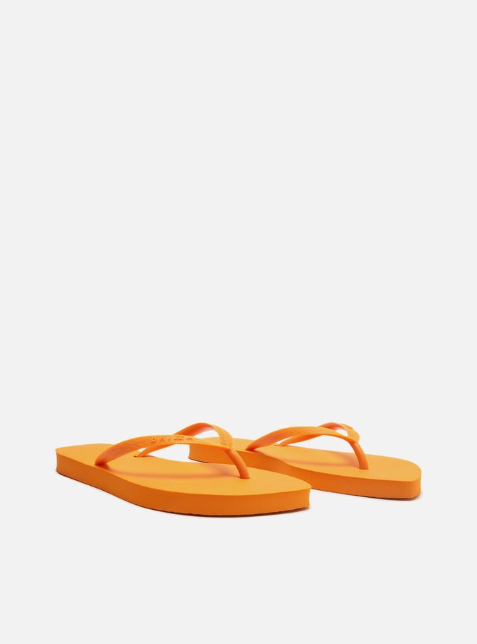 Chinelo de Dedo Laranja Leaf Brizza