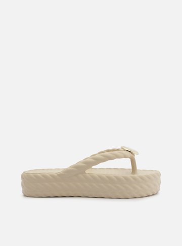 Sandália Branca Flatform Marrocos Mid Metal