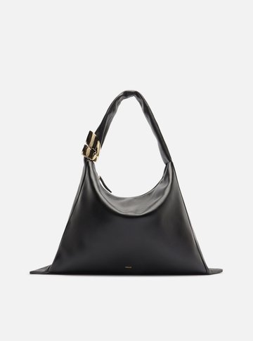 Bolsa Hobo Preta Couro Grande Metal Lenny Niemeyer