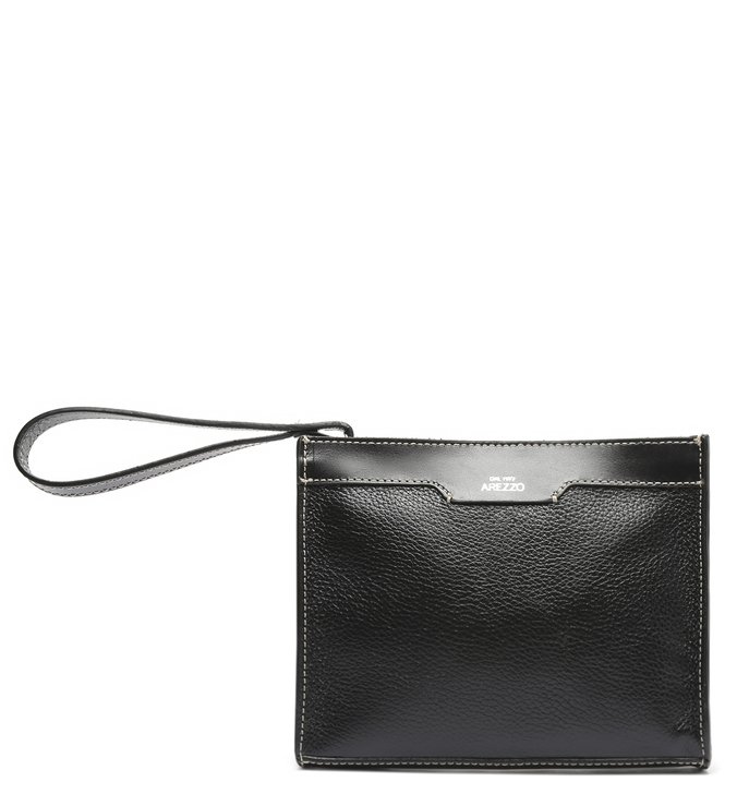 Pouch Preta Couro Bee.ZZ