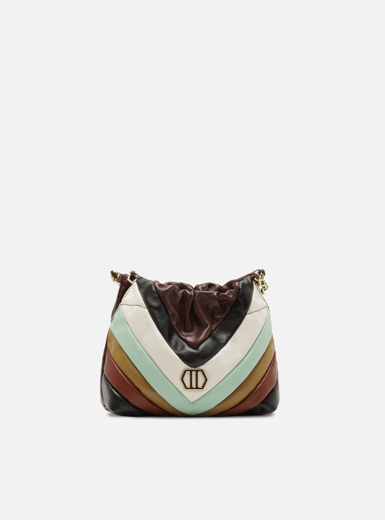 Bolsa Tiracolo Couro Multicolorida Pequena — foto 1