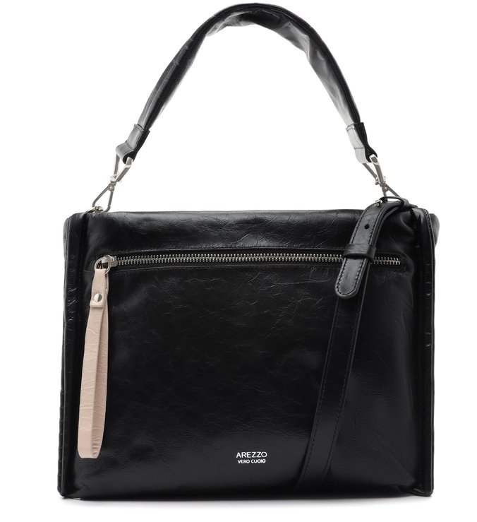 Bolsa Tiracolo Preta Couro Lígia Grande