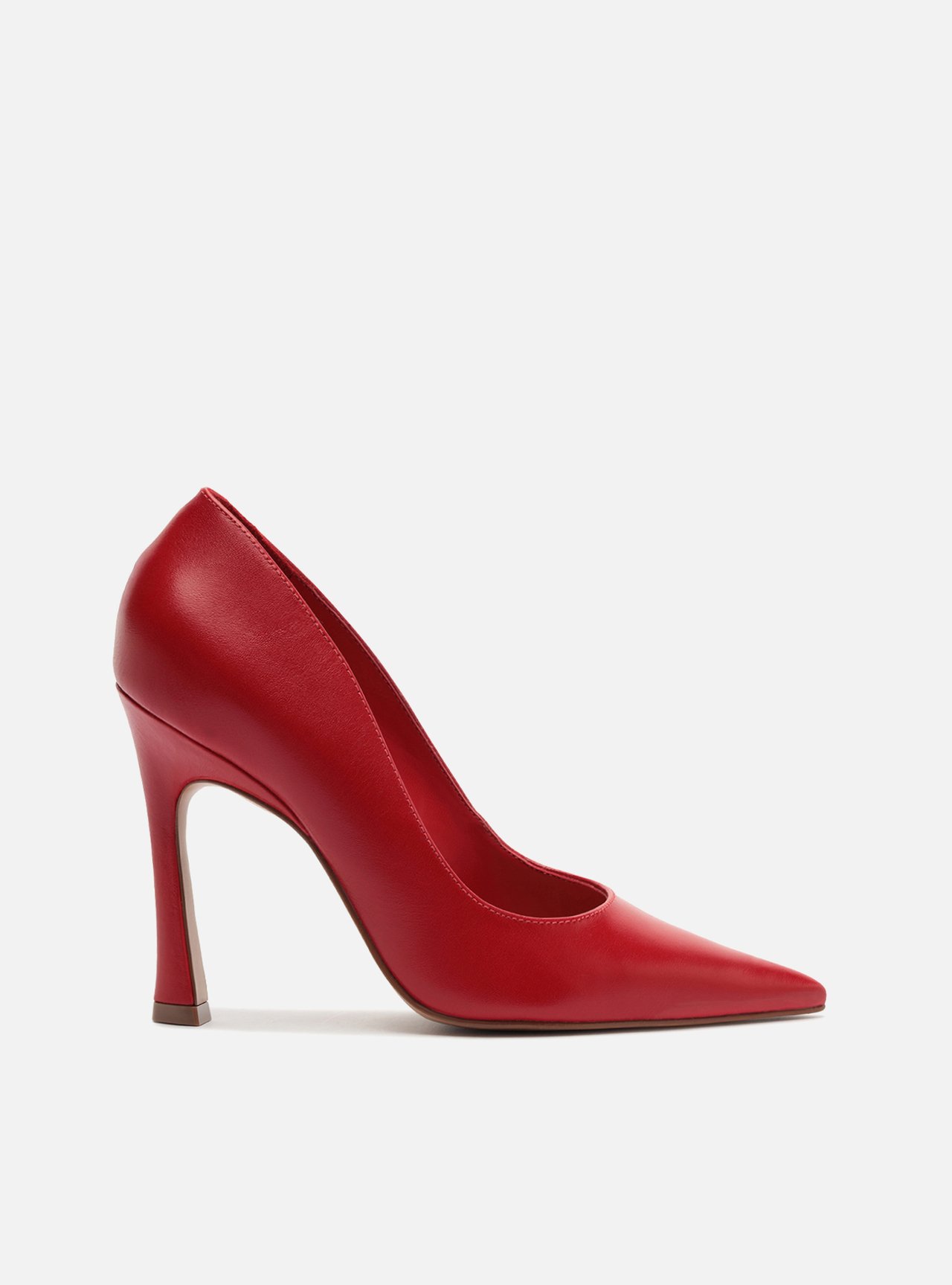 Scarpin Vermelho Couro Salto Fino — foto 1