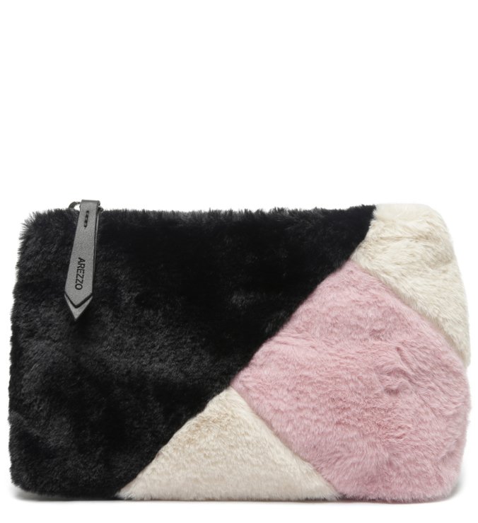Necessaire Preta e Multicolorida Pelos Patchwork Home