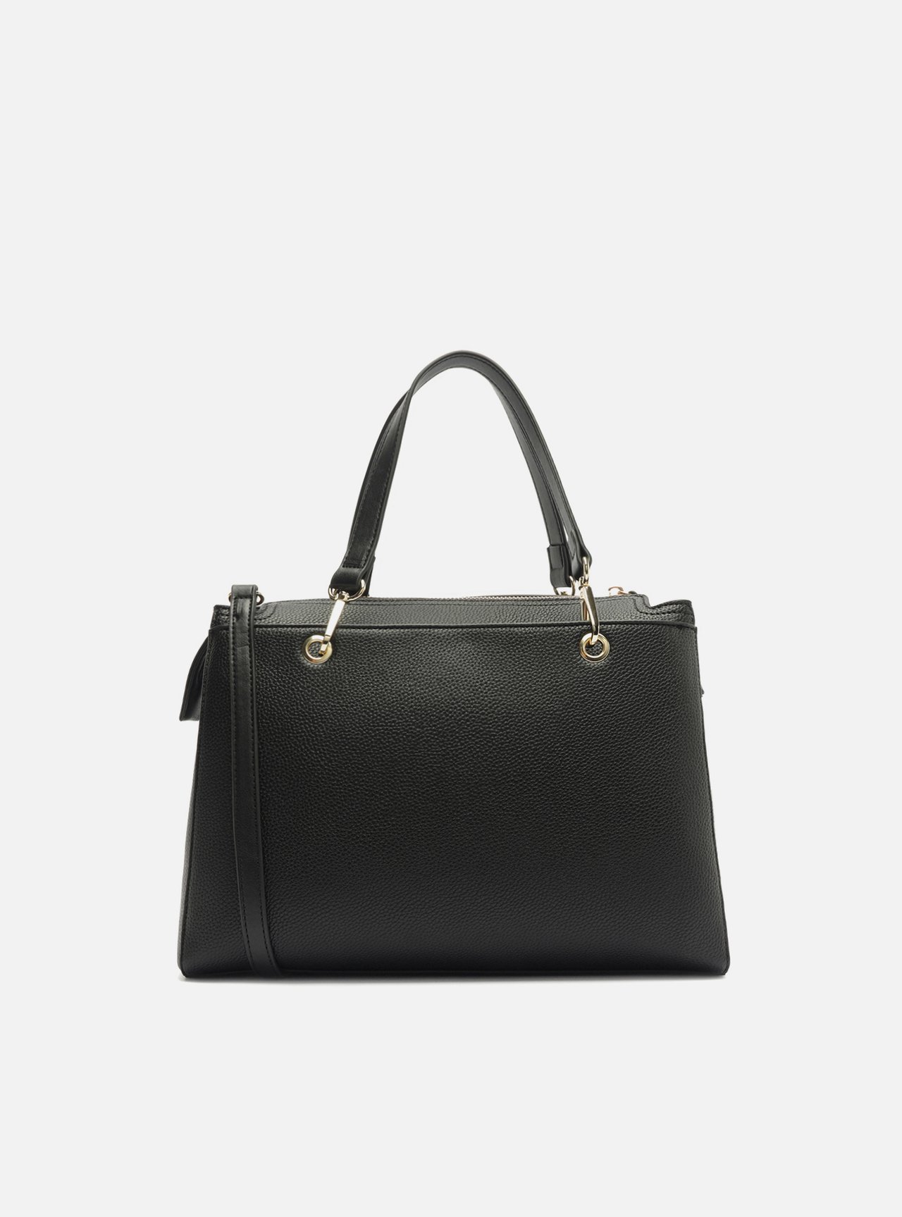 Bolsa Tote Preta Média Alças Metais — foto 3