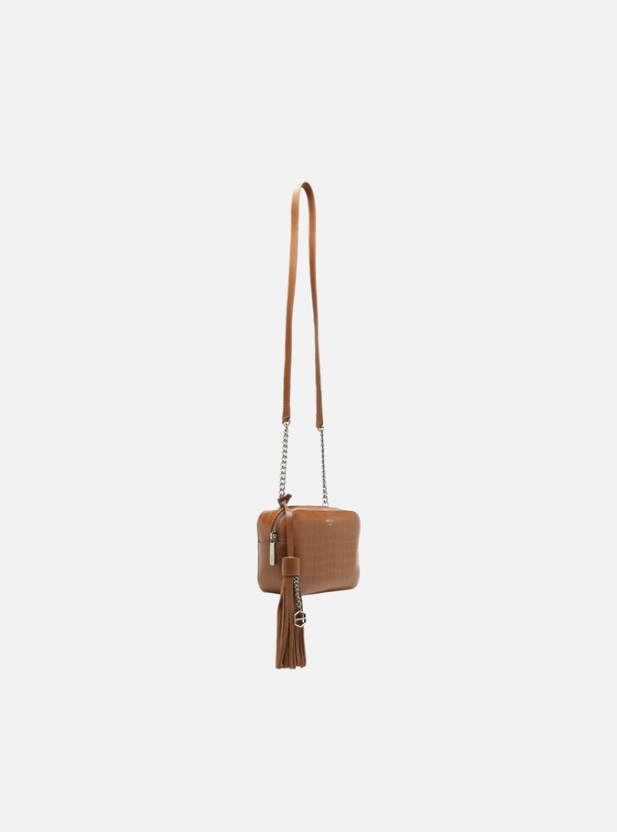 Bolsa Tiracolo Marrom Croco Valentina Pequena