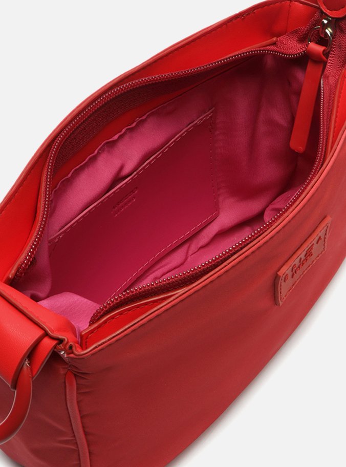 Bolsa Hobo Vermelha Nylon Olivia Pequena Brizza