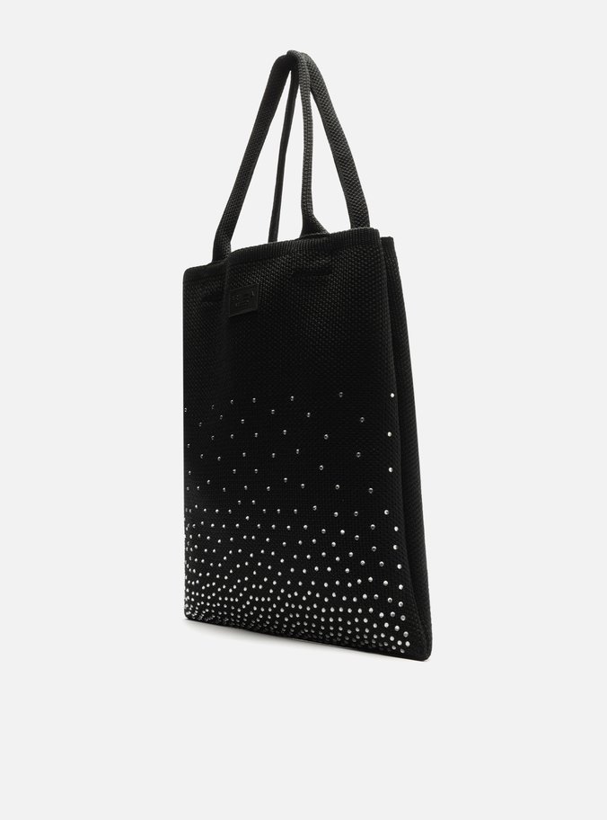 Bolsa Preta Lona Strass Brizza