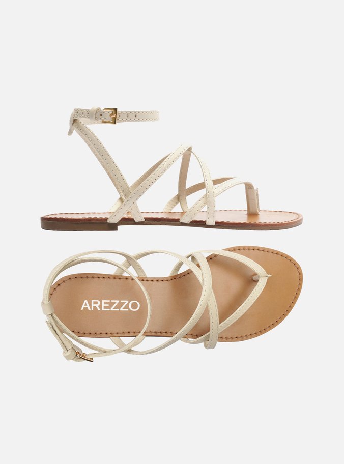 Sandália Rasteiras Off-White Tiras Cruzadas