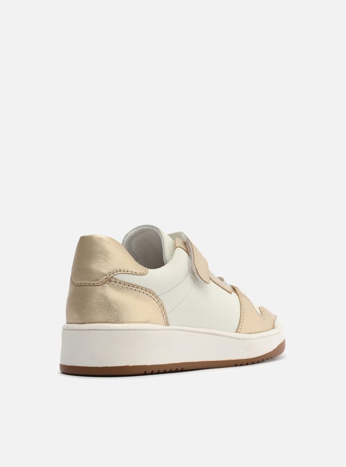 Tênis Infantil Dourado Cadarços Branco