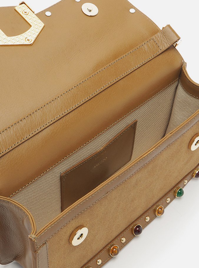 Bolsa Tiracolo Marrom Couro A001 Média Pedras