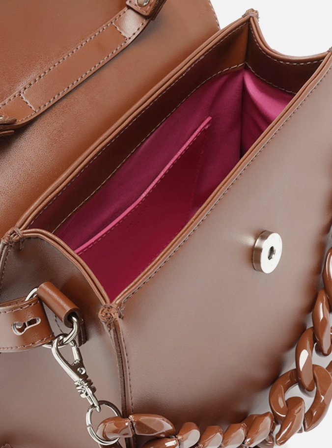 Bolsa Satchel Marrom Clara Iara Média