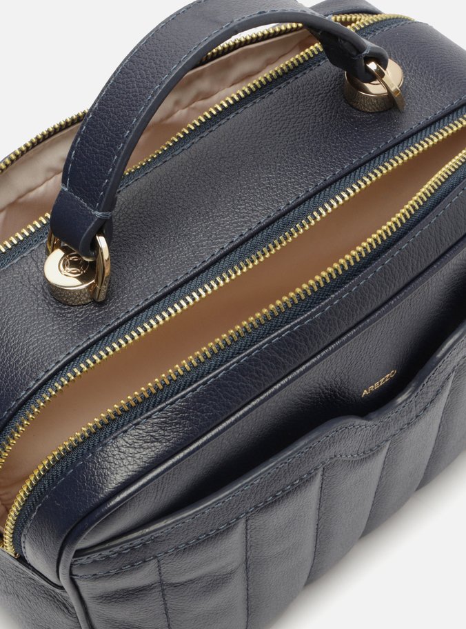 Bolsa Tiracolo Azul Couro Francine Média