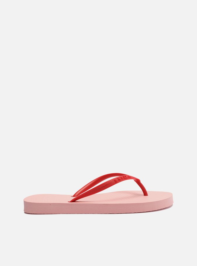 Chinelo de Dedo Multicolorido Tiras Finas Vermelho