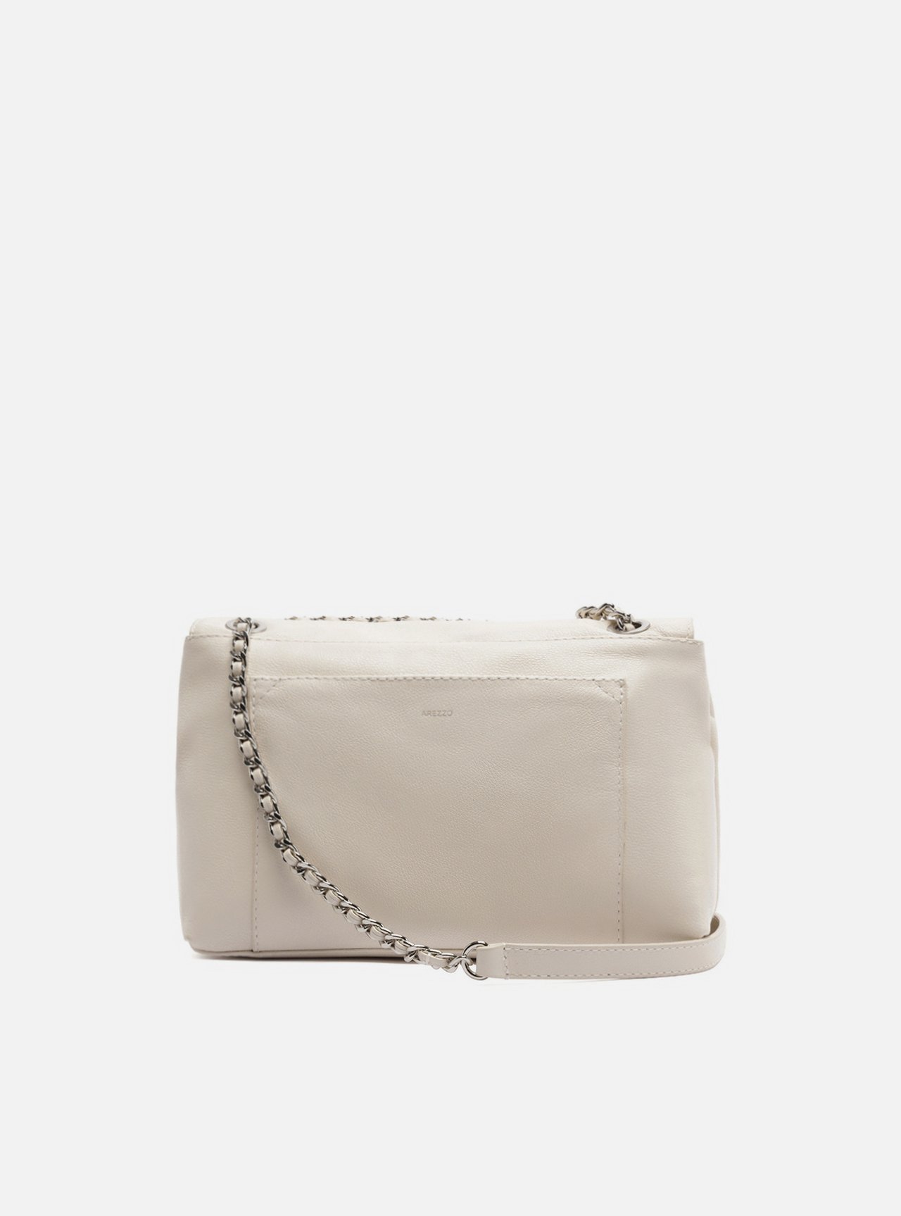 Bolsa Tiracolo Off White Couro Média Metal — foto 3