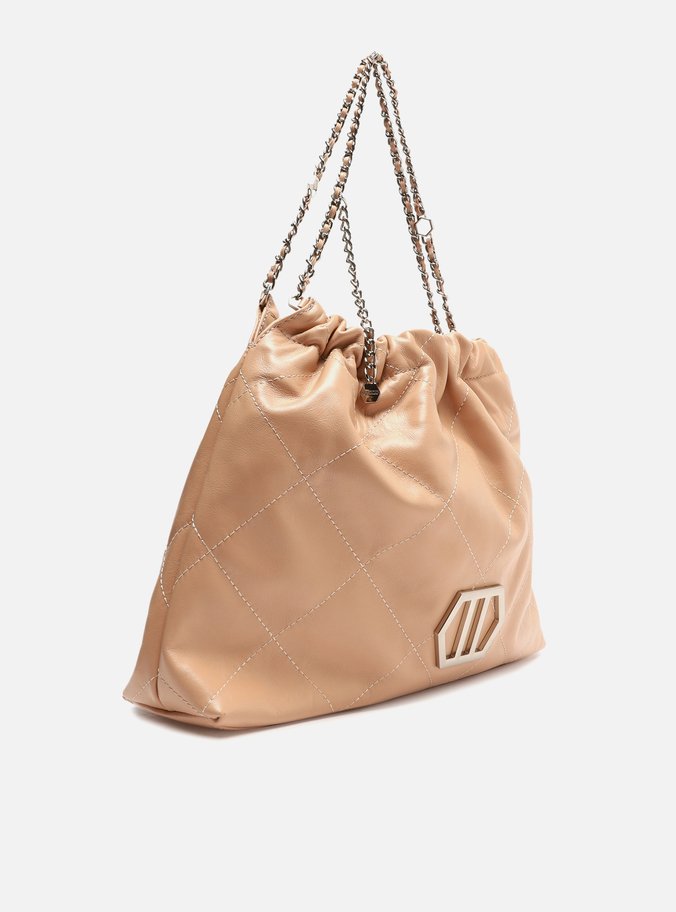 Bolsa Hobo Nude Couro Ester Grande