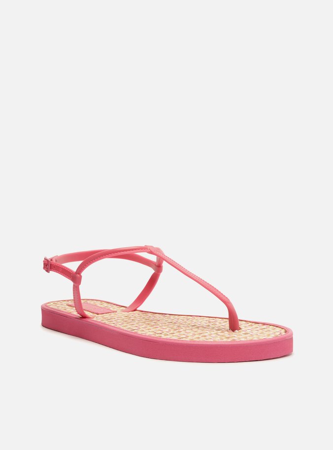 Sandália Rasteira Rosa Slim Tramada Brizza