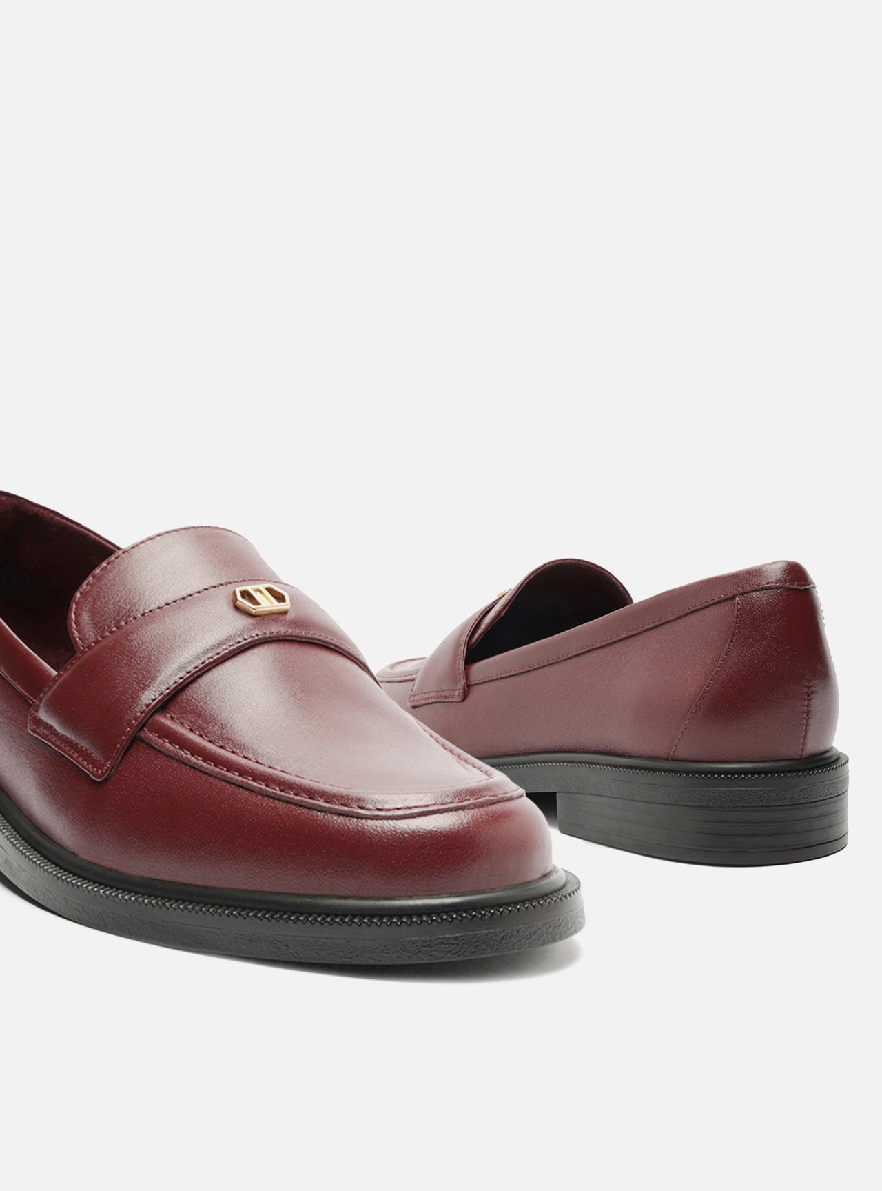 Mocassim Vermelho Couro Bico Redondo — foto 4