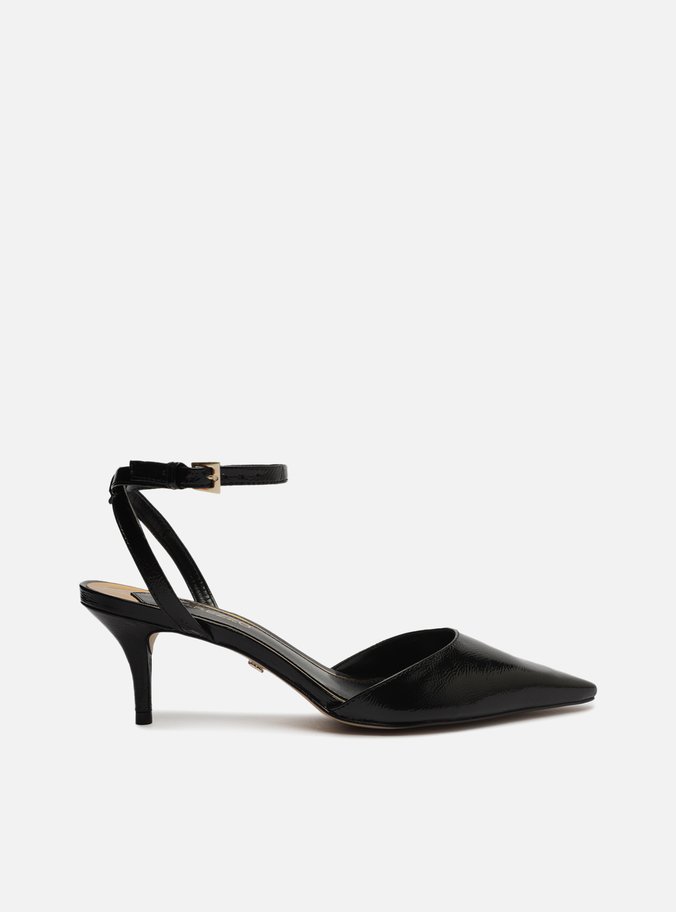 Scarpin Preto Bico Fino Aberto