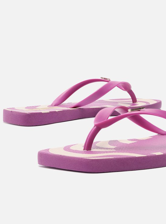 Chinelo de Dedo Roxo Estampado Square e Bag Brizza