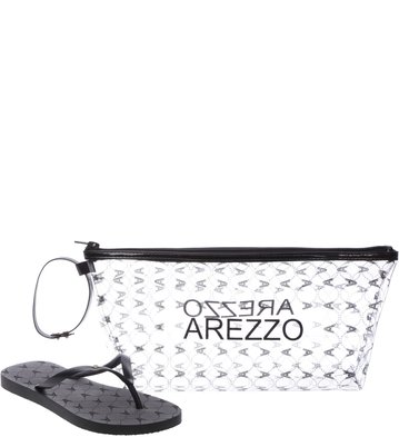 Kit Chinelo Preto e Nécessaire