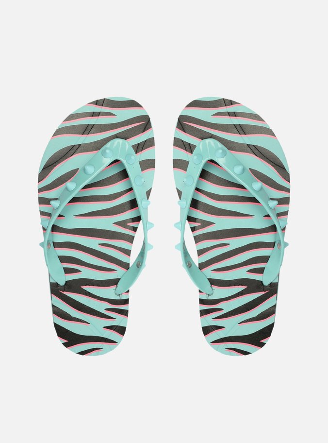 Chinelo de Dedo Multicolorido Estampa Brizza Rock