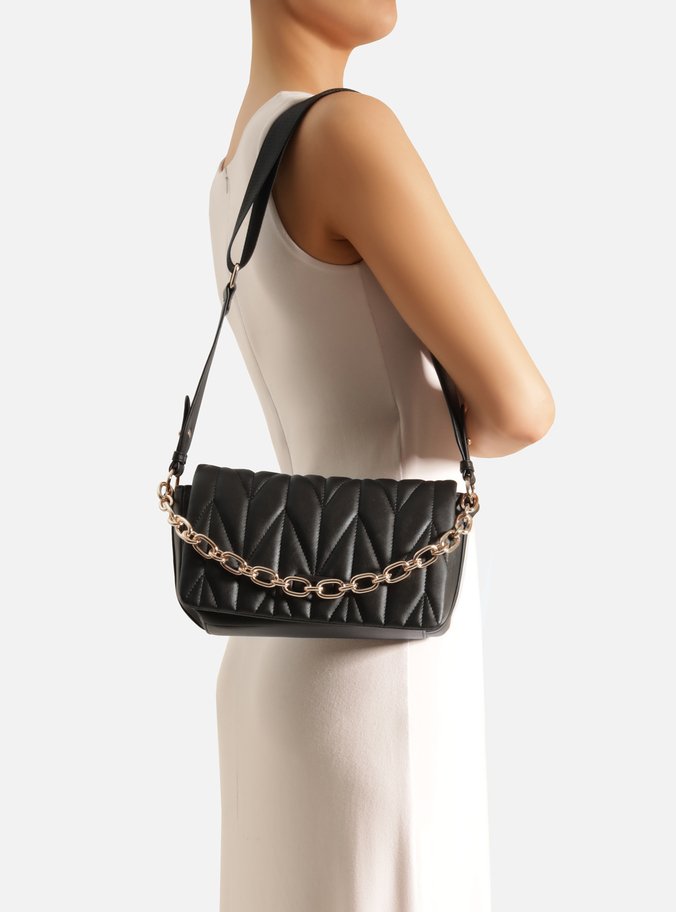 Bolsa Tiracolo Preta Matelassê Pequena