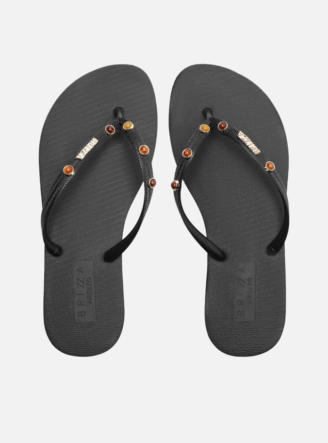 Chinelo Preto Essential Pedras