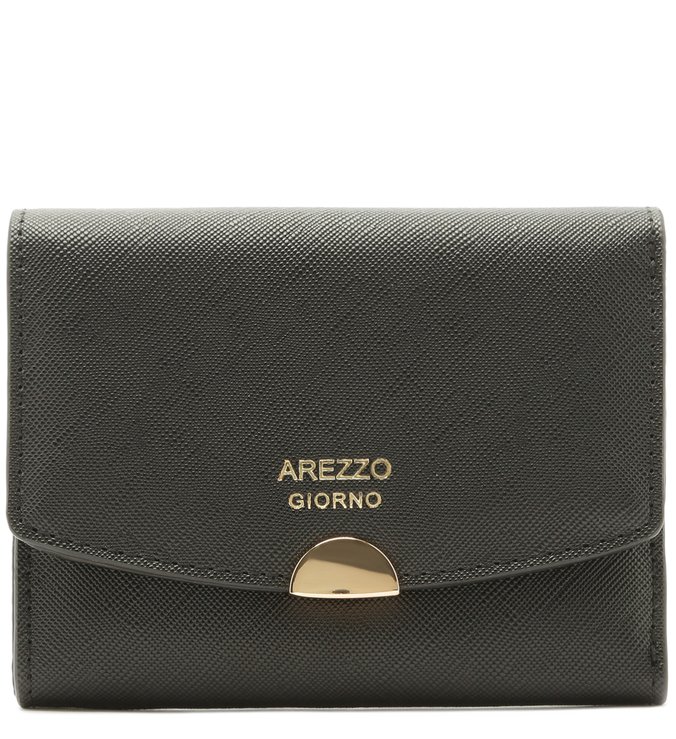Carteira Arezzo Preta Linho Pequena
