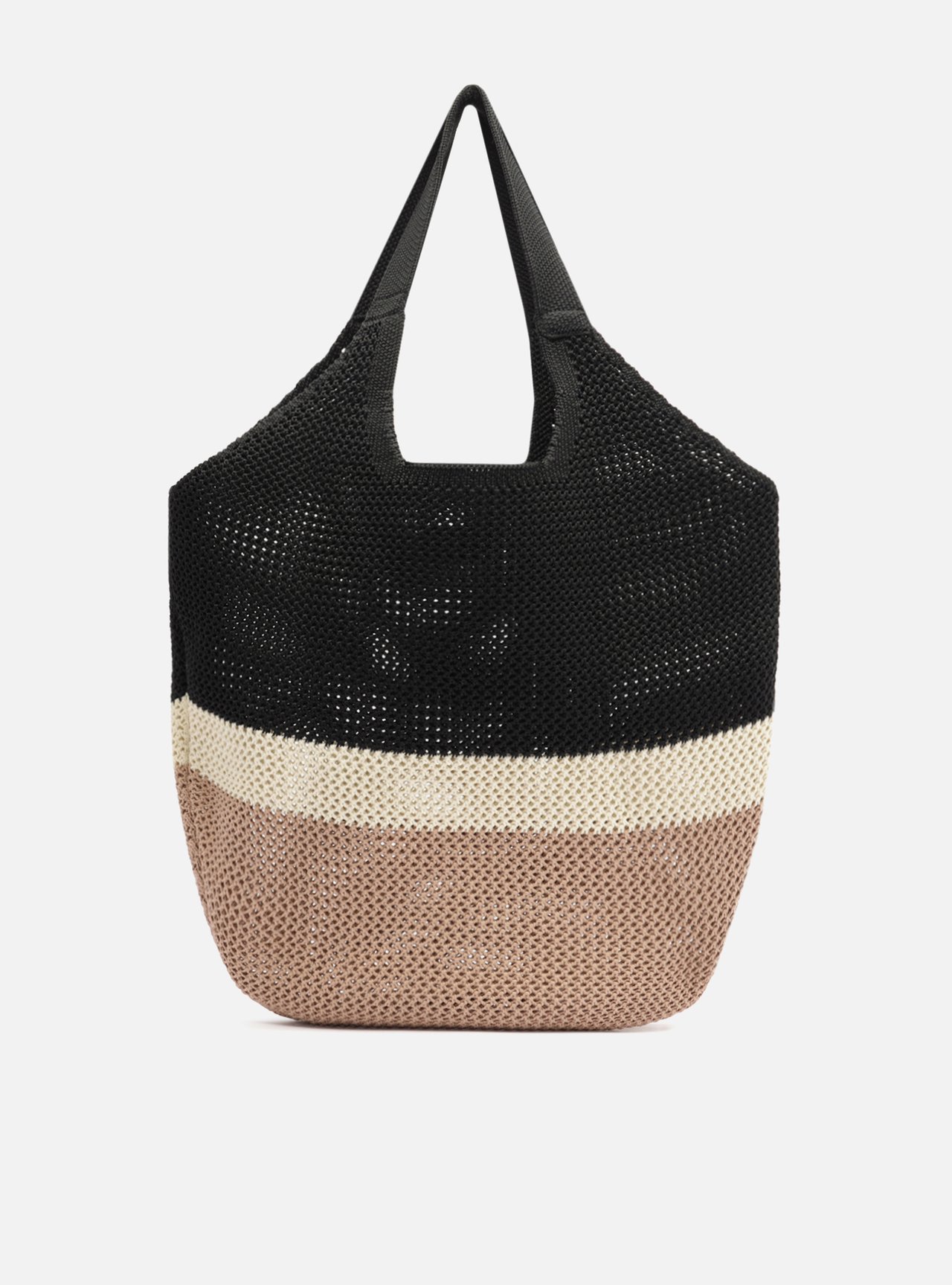 Bolsa Shopping Preta Colorida Crochê Grande — foto 3