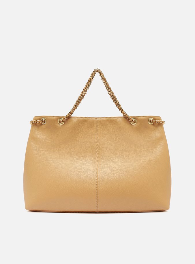 Bolsa Tote Nude Couro Matelassê Grande