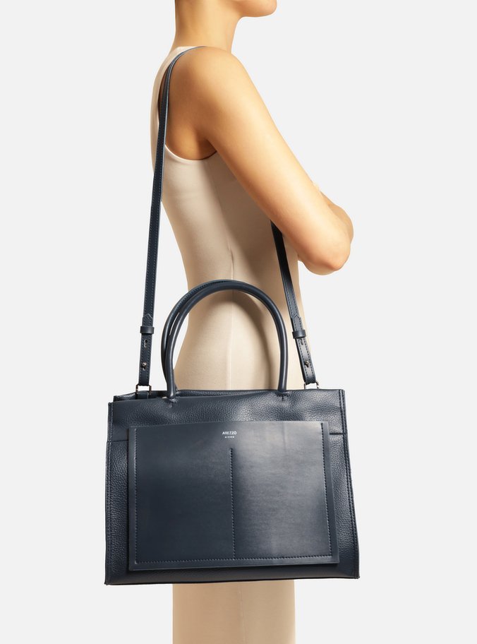 Bolsa Shopping Azul Grande Bolso Recorte