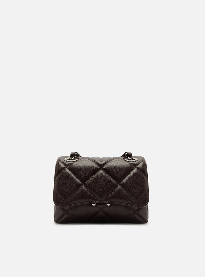 Bolsa Tiracolo Marrom Escura Couro Mizz Pequena