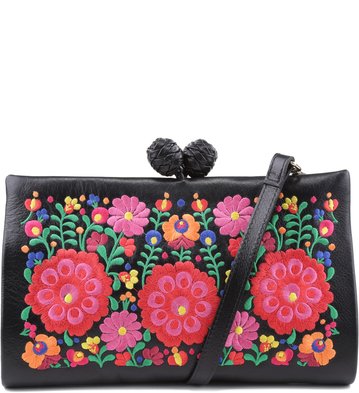 Clutch Floral Negro