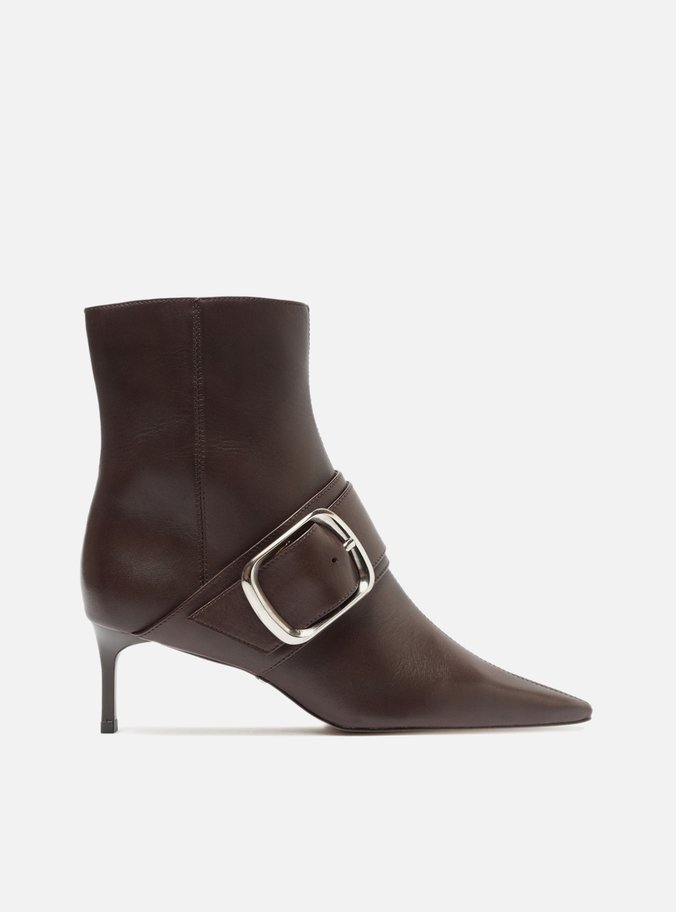 Bota Marrom Snake Salto Fino Fivela