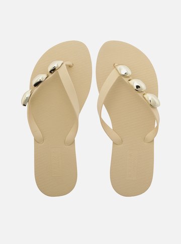 Arezzo — Chinelo de Dedo Off-White Essential Metais
