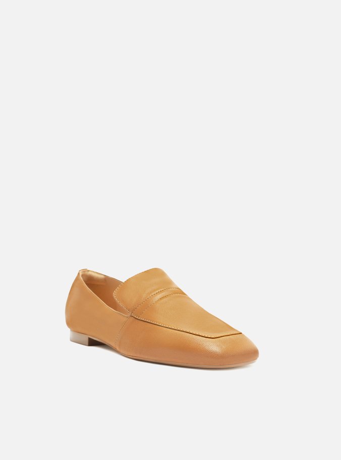 Mocassim Marrom Couro Bico Redondo Básico